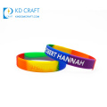 OEM design cheap custom logo colorful printing silicone rubber silicon wristband for gift